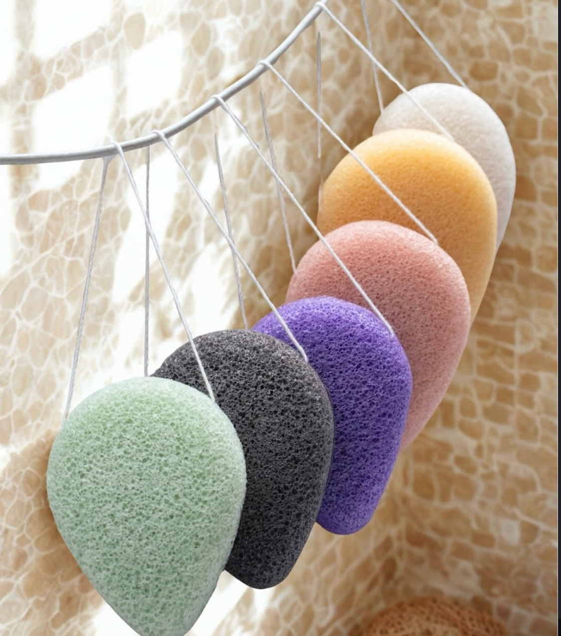 Konjac sponsjes in verschillende kleuren